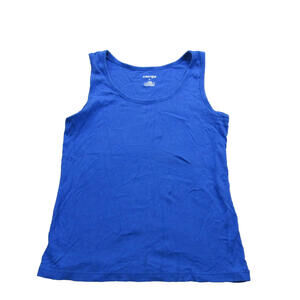 St Johns Bay Tank Top Womens Medium Blue Sleeveless Shirt Cotton Casual Layering